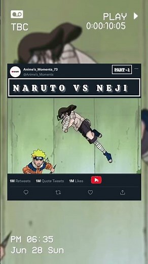 (PART -1) NARUTO VS NEJI ☠️ HINDI OFFICIAL DUBB/ #shortsfeed #anime #naruto #neji #chuninexams