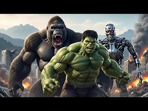 Robot Rampage in Hollywood | King Kong, Hulk & Spider-Man Save Los Angeles (8K Cinematic)