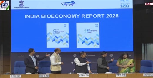 3.2K views · 19 reactions | Union Minister of State Dr Jitendra Singh launches India Bioeconomy Report 2025 and BioSarthi Watch #IndiaBioEconomyReport #BioSAARTHI | Press Information Bureau - PIB, Government of India | Facebook