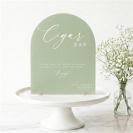 Cigar Bar Wedding Sign, Acrylic Table Decor - Etsy