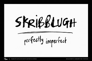 SKRIBBLUGH Font Family, a Handwritten Font by Tom Chalky