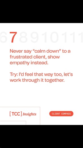 Never tell a client to calm down. Instead? #clientcommunication #clientengagement