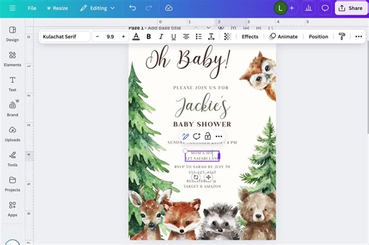 Elegant Baptism Invitation Template, Editable Photo Christening Invite, Baby Baptism Printable Card,bs20 - Etsy