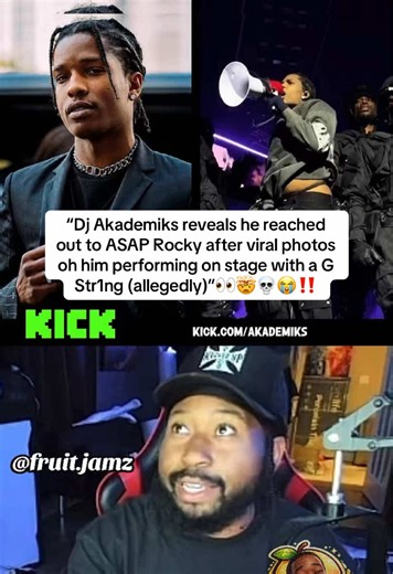 Akademiks reveals he reached out to ASAP Rocky after viral photos of him performing on stage with what fans believe to be was a G str1ng/ th0ng. Akademiks says there are multiple things it could be, 1 a microphone cord, 2 harness cable, 3 a new asap Rocky Rihanna th0ng collab #asaprocky #asap #rihanna #akademiks #fyp