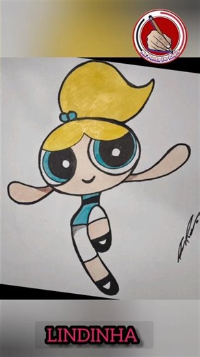 Desenhei a Lindinha das Meninas Super poderosas | tutorial fácil para iniciantes passo a passo