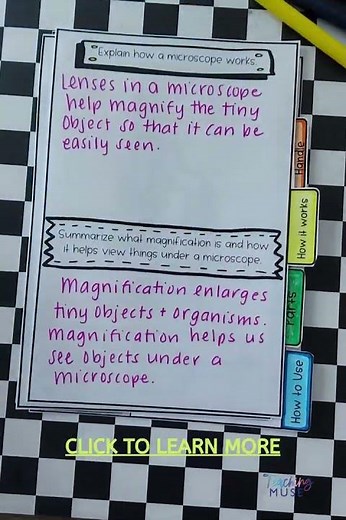Microscope Reading Worksheet & Diagram for Middle School Science #ngss