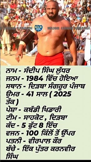 ਪੰਜਾਬ ਦੇ ਸ਼ੇਰ ਸੰਦੀਪ ਲੁੱਧਰ ਦੀ ਜੀਵਨੀ #viral #panjab #kabaddi #player #sandeepludhar #biography #shorts