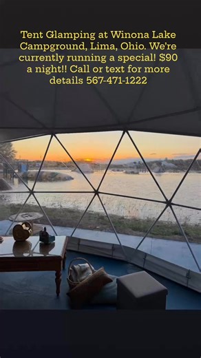 256K views · 1.5K reactions | Tent Glamping Winona Lake Campground - Lima, Ohio ! ☀️珞 @topfans #campinglife #Ohio #waterslidefun #glamping #familytime #romanticgetaway We running a special! $100 a night! 珞☀️ | Winona Lake Campground - Lima, Ohio | Facebook
