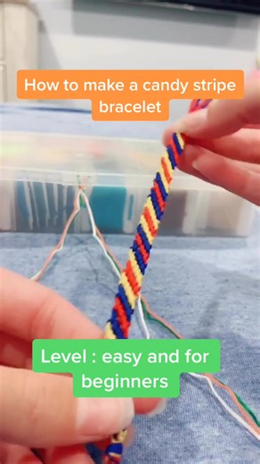 Easy Candy Stripe Bracelet Tutorial for Beginners