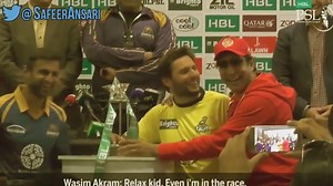 800K views · 1.7K shares | And here is the gangsta' When #PSL Begins... "Beta Realx, hum bhi hain meidan main" : Wasim The Akram! :D :D | Ex-PMLn Supporters Now in PTI | Facebook