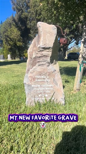 This grave is AMAZING!! I just KNOW Megan and I would’ve been friends. What a cool person she was. This is one of the first graves I’ve seen with Wicca symbols🥰❤️ so beautiful and so cool! I love it👻 #fyp #cemetery #graveyard #hauntedmansion #tacobell | Grace Goodnight