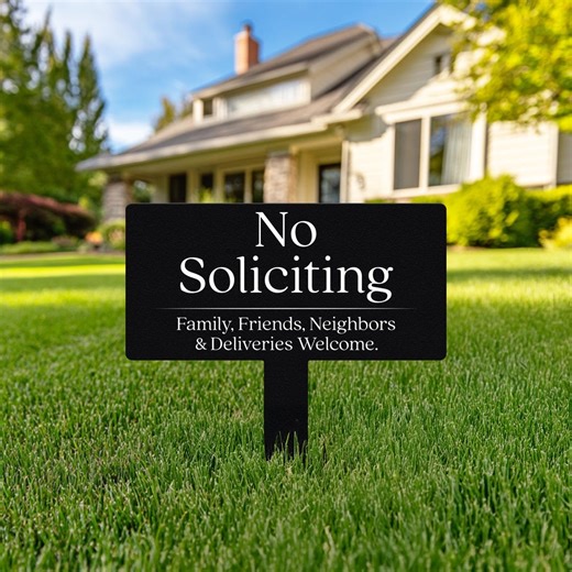 No Soliciting Yard Stake Sign, Funny Metal Home Decor, Outdoor Entrance Plaque, Housewarming Gift - Etsy