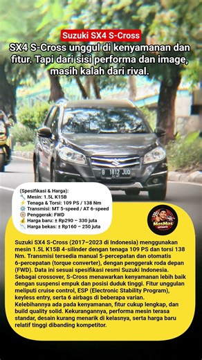 Suzuki SX4 S-Cross: Crossover 2017–2023, Nyaman & Fitur Lengkap Tapi Tenaga Biasa! #Sx4SCross