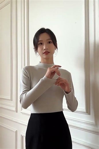 [브래지어 일체형 터틀넥 니트] 기본 브라캡 가슴 패드 캡 내장 긴팔 이너 얇은 니트