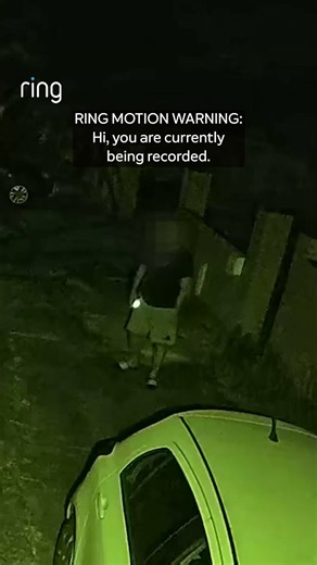 A stranger began to approach this vehicle, but they were deterred by Ring's Motion Warning 🛑