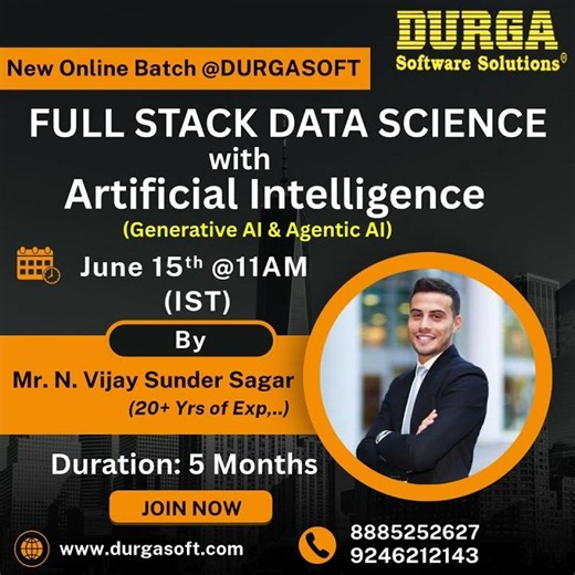 FULL STACK DATA SCIENCE with Artificial Intelligence Online Training @ DURGASOFT #durgasoft #shorts