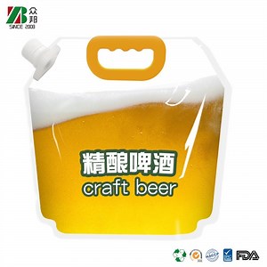[Hot Item] Customized Printing Liquid Drinking Beer Stand Up Spout Pouch For Camping Water