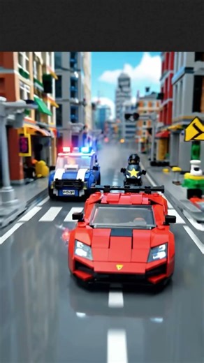 LEGO Police Chase Continues! 🏍️🔥 #legocity #PoliceChase #StopMotion #ActionScene #BrickFilm