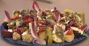 Maaltijdsalade met gerookte makreel
