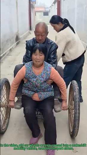 DIY Wheel Hack: Repurposed Car Wheels Turned into Mobility Vehicle for Elders