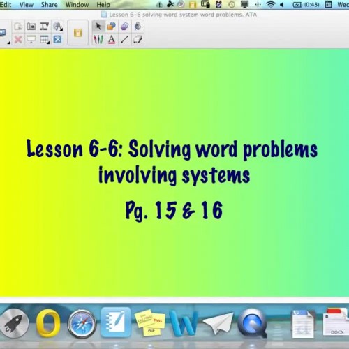 Systems involving word problems, Math