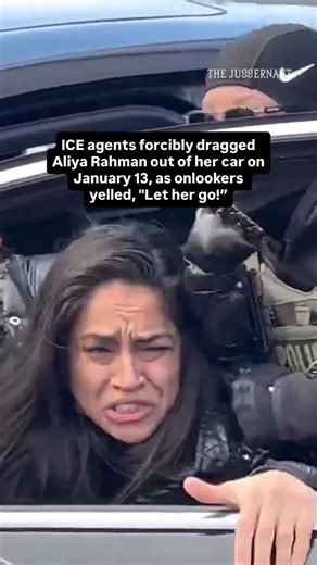The Juggernaut™ on Instagram: "On January 13, ICE forcibly dragged Aliya Rahman, a 43-year-old Bengali American software engineer, out of her car in a video that has since gone viral. “Masked agents dragged me from my car and bound me like an animal, even after I told them that I was disabled,” Rahman told Newsweek. “This happened just two blocks from where Renee Good was murdered, so I am very aware that this confrontation could have ended differently for me.” The Department of Homeland Securit