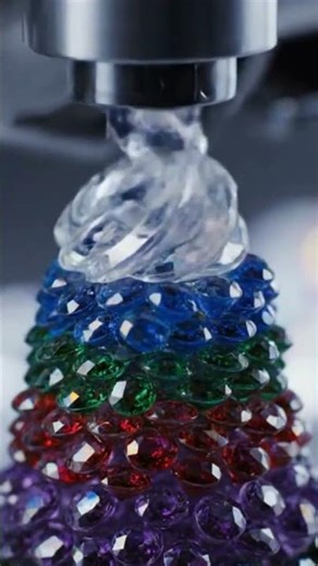 Gemstone Soft Serve 💎🍦 ASMR Forbidden Ice Cream Swirl in 4K #oddlysatisfying #relaxing