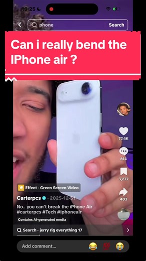 Can I Really Bend the iPhone Air? Proving a Challenge