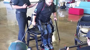 26K views · 198 reactions | In a car accident Matt suffered severed spinal cord, leaving him paralyzed from the waist down. He was unable to walk for 3 years and then Ekso Bionics got him in their bionic suit! Now this is possible! SCIENCE FOR THE WIN! Learn more about it on #impossiblescience with Jason Latimer on Comic-Con HQ! | Jason Latimer | Facebook
