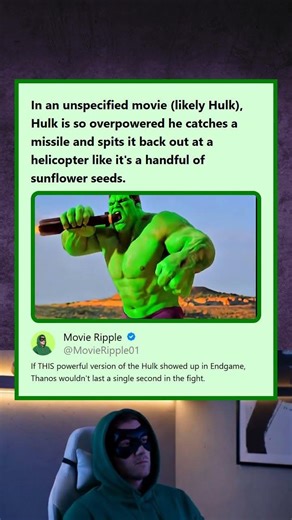 Hulk Catches a Missile and Spits It Back Out at a Helicopter Highlighting Raw Strength