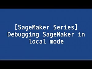 [SageMaker Series] Debugging SageMaker in local mode