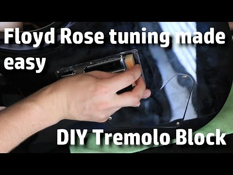 Building a tremolo block for a Floyd Rose Bridge to make setup easier.