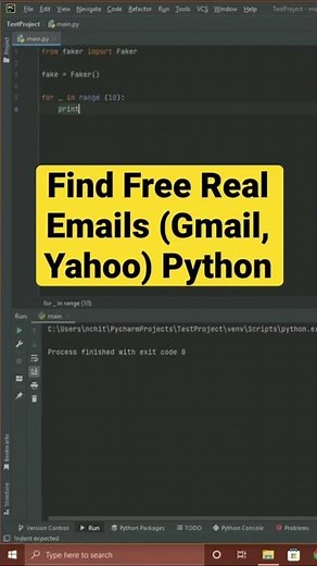 Find Free Real Emails (Gmail, Yahoo) using Python