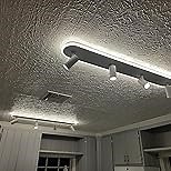 Jaycomey LED Track Lighting Fixtures Ceiling, 58W Adjustable Ceiling Spotlights with Remote, Dimmable 3000K-6500K Modern Kitchen Ceiling Light for Living Room Bedroom Dining Room Hallway Black