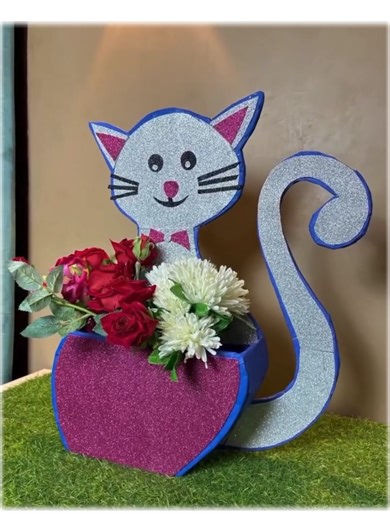 Cat Shaped Flower Planter DIY #papercrafts #idea