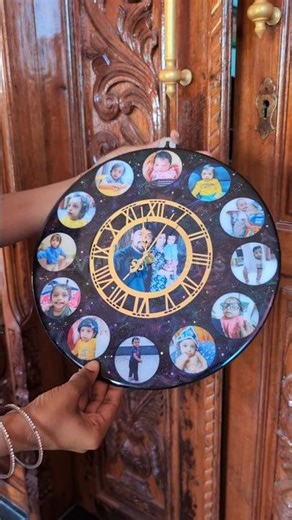 12 inch baby photo clock #resinart #resinclock #trending #baby12months #birthdaygift #resinbabyclock