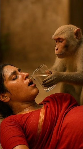 Heart-Touching Story of Friendship: Woman & Monkey"#ai #wildliferescue #animal #youtubeshorts