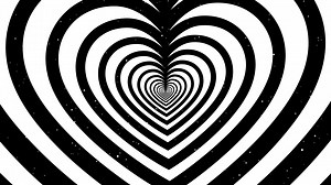 Animation Love Heart black and white Infinite Looping and Romantic Abstract Glow Particles - 4K Seamless Loop Motion Background Animation