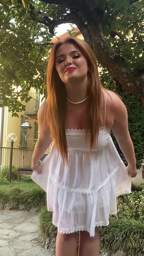 Stylish Red Lips and White Dress Fashion Trend