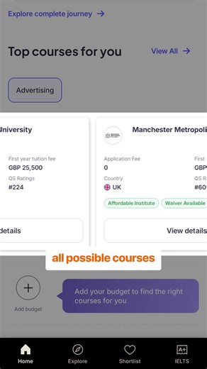 7.3K views · 13 reactions | Find the best UK universities in minutes. This tool helps you compare programs, check eligibility, and discover colleges that match your profile. | Leap Scholar | Facebook