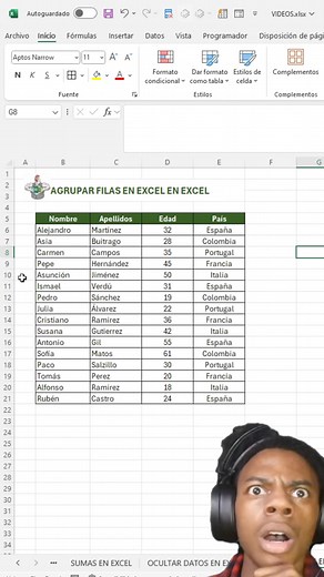 Agrupar filas en excel #Excel #office #tutorial | El Pollo Excel-ero