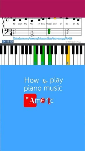 Learn how to play song on piano keyboard " America"