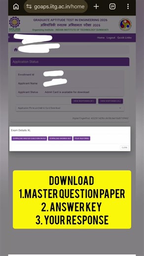 GATE 2026 RESPONSE SHEET OUT 😱 #csirnetadda247 #gate2026 #gatexl2026 #gatebt2026