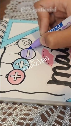 Easy Maths Cover Page Design 📘 |Simple & Creative 📐#maths #frontpage#shorts #ytshorts