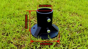 Insaga 2.5" Round Post Base Floor Flange, Heavy Duty Steel Fence/Mailbox