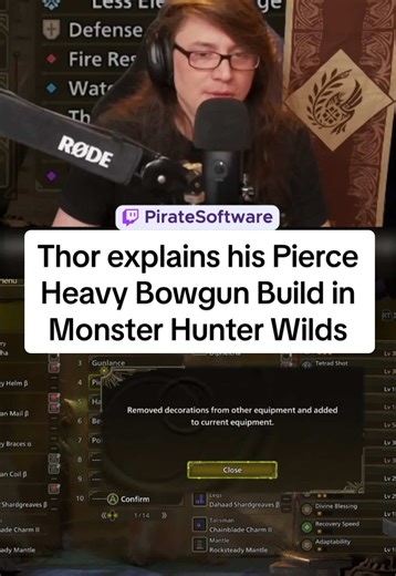 Thor explains his Pierce Heavy Bowgun Build in Monster Hunter Wilds #piratesoftware #gamedev #monsterhunterwilds #monsterhunter