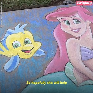 1.6M views · 10K reactions | Brian Morris, an artist and construction worker, uses chalk to feature a different Disney movie on each sidewalk square in front of his home during the COVID-19 shutdown. https://gma.abc/3cxU7UD | Good Morning America | Facebook