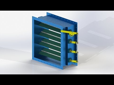 4 Blade Rectangular Duct Damper | Part 4: Assembly | SOLIDWORKS Tutorial 1080p HD