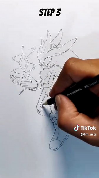 hyper silver in 6 step #shorts #drawing #art #reels #sonic #silver