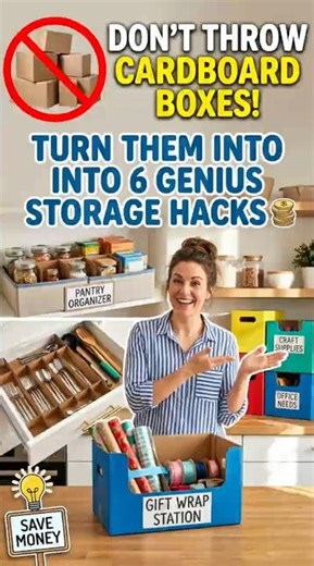 Don’t Throw Cardboard Boxes! Turn Them Into 6 Genius Storage Hacks 💰